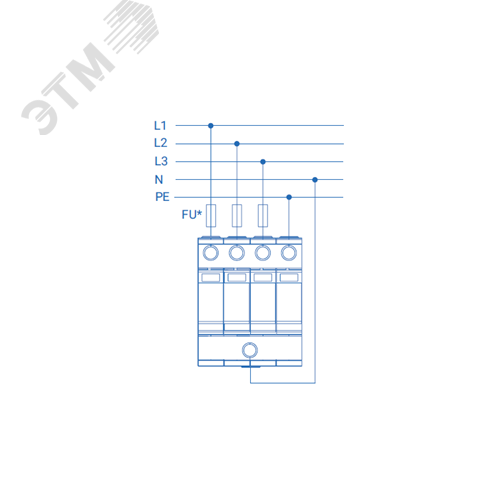 УЗИП (Устройство защиты от импульсных перенапряжений) РИФ-Э-II 275/20 с (3+1)