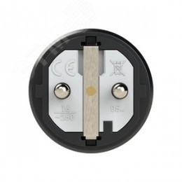 Вилка каб 16A/250V/2P+E/IP54 корпус черный, маркер черный