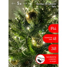 Гирлянда LED нить 5 м теплый свет 24 V IP44 80/1920 ENON-5B