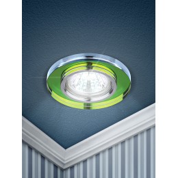 Светильник декор стекло MR16,12V/220V, 50W, круглое хром/мульти DK7 CH/MIX