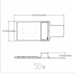 Светильник уличный светодиодный ДКУ 50Вт 3000K 5000Лм КСС Ш-с DOB-SMD 48мм SPP-503-0-30K-050