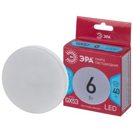 Лампа светодиодная LED 6 Вт 480Лм 4000К таблетка (GX53) нейтральный GX53 220-240В LED GX-6W-840-GX53 Red Line