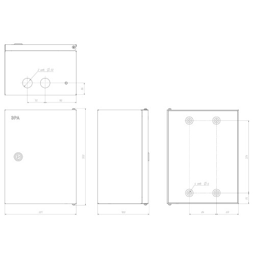 Корпус металлический ЩМПг-00 (290х220х155) IP54 У2 серый SIMPLE