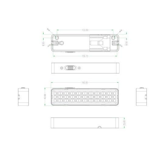 Светильник светодиодный аварийный непостоянный DBA-101-0-20 30LED 5ч IP20 40/3360