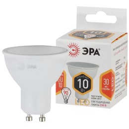 Лампа светодиодная LED 10 Вт 800Лм 2700К софит теплый GU10 170-265В LED MR16-10W-827-GU10 Standart