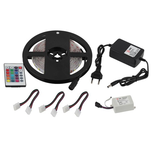 Комплект светодиодной ленты 14,4Вт/м 12В RGBК IP20 60LED/м 5050kit-14,4-60-12-IP20-RGB-5m