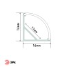 Комплект с угловым анодированным профилем CAB280 16х16мм, 2 м и круглым экраном 2 м (5/60/12
