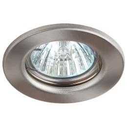Светильник штампованный MR16,12V/220V, 50W сатин никель ST1 SN