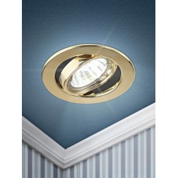 Светильник штампованный поворотный MR16,12V/220V, 50W золото ST2A GD