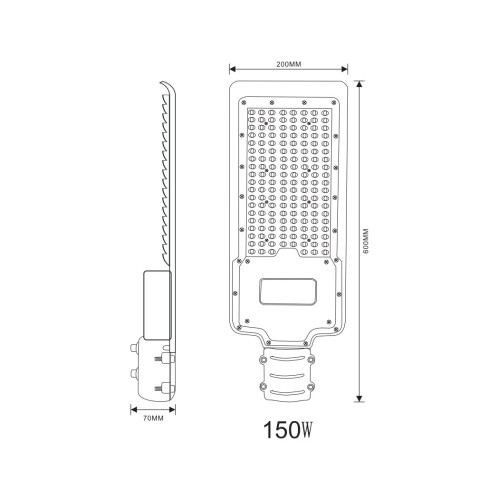 Светильник уличный светодиодный ДКУ 200Вт 5000К 20000Лм IP65 КСС ''Ш-с'' IC-SMD 48-60мм полный раструб SPP-502-0-50K-200