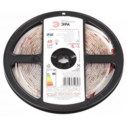 Лента светодиодная 4,8Вт/м 12В 3000К IP65 60LED/м LS2835-60LED-IP65-WW-eco-5m