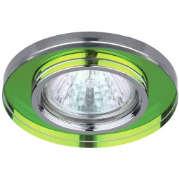 Светильник декор стекло MR16,12V/220V, 50W, круглое хром/мульти DK7 CH/MIX