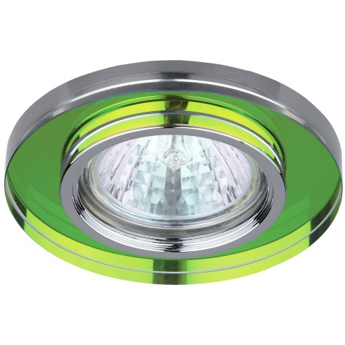 Светильник декор стекло MR16,12V/220V, 50W, круглое хром/мульти DK7 CH/MIX