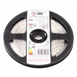 Лента светодиодная 9,6Вт/м 12В 3000К IP20 120LED/м LS2835-120LED-IP20-WW-eco-5м