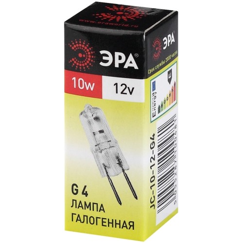 Лампа накаливания галогенная G4-JC-10W-12V (галоген, капсула, 10Вт, нейтр, G4) (100/1000/35000)