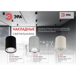 Подсветка накладной, GU10, D80х100мм, черный/хром (50/900)