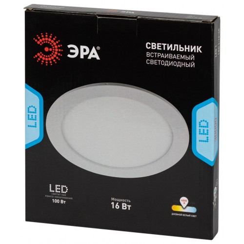 ДВБ 16Вт, 1000Лм, IP20, 4000К Светильник LED 1-16-4K круглый 16Вт 4000К