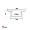 Комплект с врезным анодированным профилем с фланцем CAB251 21х6мм, 2 м (5/80/2400)