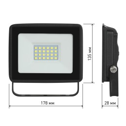 Прожектор светодиодный ДО-30 Вт 6500К 2400 Лм IP65 черный 30w холодный 200-240В LPR-023-0-65K-030