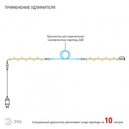 Гирлянда LED нить 5 м теплый свет 24 V IP44 80/1920 ENON-5B