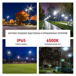 Прожектор светодиодный ДО-100 Вт 6500К 10000 Лм IP65 черный 100w холодный 190-265В LPR-062-0-65K-100
