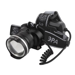 Фонарь налобный светодиодный 5Вт 400/200Лм IP40 SMD 3 режима аккумуляторный с регулируемым фокусом GA-806 черный
