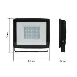 Прожектор светодиодный ДО-100 Вт 6500К 8000 Лм IP65 черный 100w холодный 200-240В LPR-023-0-65K-100