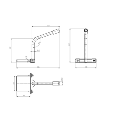 Кронштейн на опору для уличного светильника с 1 хомутом 350mm d48mm SPP-AC3-0-350-048