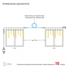 Гирлянда LED бахрома 2 м х 1 м теплый свет 24 V IP44 80/960 ENON-5B