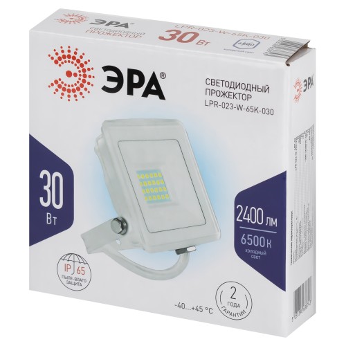 Прожектор светодиодный ДО-30 Вт 6500К 2400 Лм IP65 белый 30w холодный 200-240В LPR-023-W-65K-030