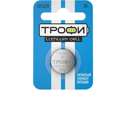 Батарейка Трофи CR1620-1BL ENERGY POWER Lithium (10/240/38400)