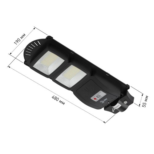 Светильник консольный на солнечных батареях, SMD, 40W, с датчиком движения, ПДУ, 700Лм, 5000К, IP65