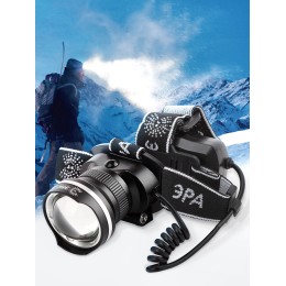 Фонарь налобный светодиодный 5Вт 400/200Лм IP40 SMD 3 режима аккумуляторный с регулируемым фокусом GA-806 черный