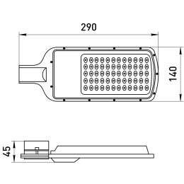 Светильник уличный светодиодный ДКУ 50Вт 3000K 5000Лм КСС Ш-с DOB-SMD 48мм SPP-503-0-30K-050