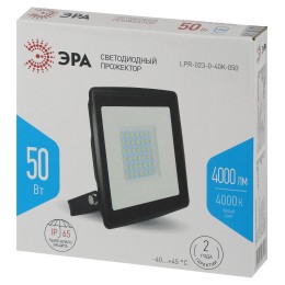Прожектор светодиодный ДО-50 Вт 4000К 4000 Лм IP65 черный 50w нейтральный 200-240В LPR-023-0-40K-050