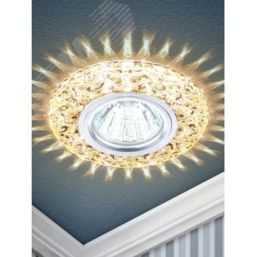 Светильник точечный декоративный cо светодиодной подсветкой MR16, шампань DK LD4 CHP/WH ЭРА