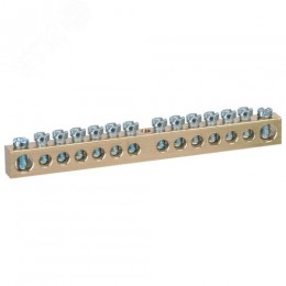 Шина NO-122-33 PEN земля-ноль 8х12мм 14/1 латунная крепеж по центру