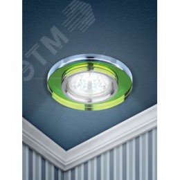 Светильник декор стекло MR16,12V/220V, 50W, круглое хром/мульти DK7 CH/MIX