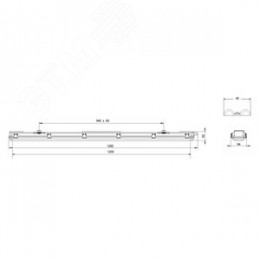 Светильник под две светодиодные лампы SPP-101-0-002-120 IP65 T8 G13 1200мм (8/144)
