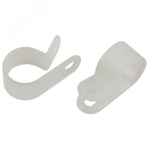 Скоба кабельная нейлоновая под винт 5 мм NO-225-289 белая 10 шт