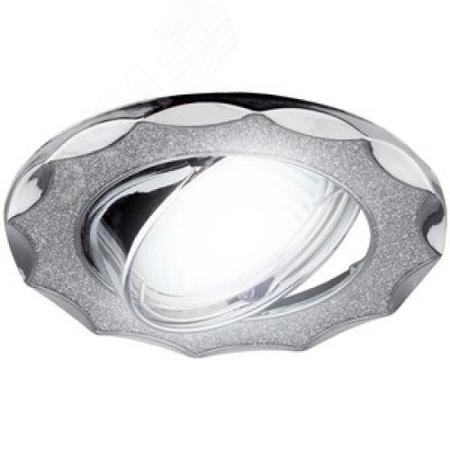 Светильник декор звезда со стеклянной крошкой MR16,12V/220V, 50W,хром/серебряный DK17 CH/SH SL