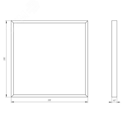 Светильник светодиодный SPO-910-3-40K-032 595х595x40 32Вт 3360Лм 4000К МАТОВЫЙ С ПРОВОДОМ (2/48)