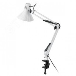 Светильник настольный на струбцине белый N-121-E27-40W-W