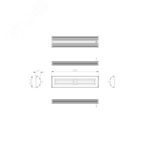 Cветильник cветодиодный подвесной ДСП 100Вт 10000Лм IP65 5000К Кп<5% КСС Д IC SPP-403-0-50K-100