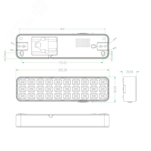Светильник светодиодный аварийный непостоянный DBA-102-0-20 30LED 5ч IP20 выход 40/1920