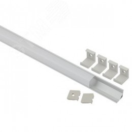 Комплект с угловом анодированным профилем CAB280 16х16мм, 2 м и квадратным экраном 2 м (5/60