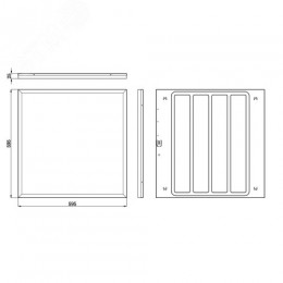 Светильник светодиодный ДВО/ДПО SPO-1-40-4K-M [4] с равномерной засветкой 595x595x25 40Вт 4200Лм 4000К мат (4/72)