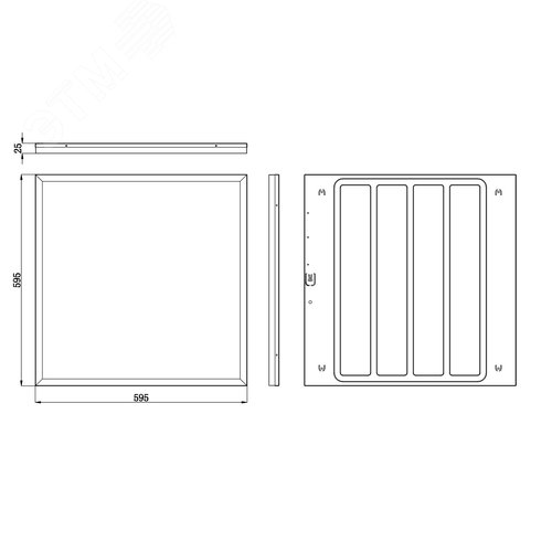 Светильник светодиодный ДВО/ДПО SPO-1-40-4K-M [4] с равномерной засветкой 595x595x25 40Вт 4200Лм 4000К мат (4/72)
