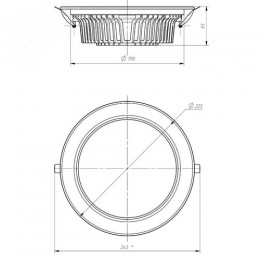 Светильник даунлайт светодиодный SDL-10-90-30K-W35 встраиваемый круглый 35Вт 3000K 3600Лм 228х228х66