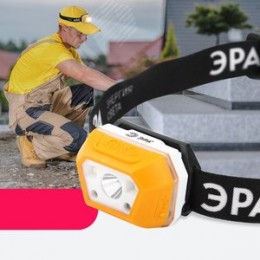 Фонарь налобный светодиодный 3Вт 400Лм IP40 SMD 4 режима аккумуляторный GA-810 желтый сенсорный micro-USB